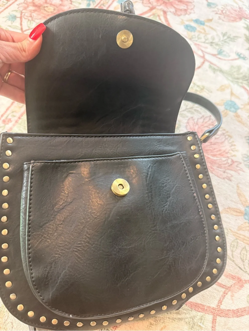 Black Braided Flap Crossbody Bag with Tassel
